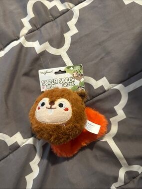 Brown & Orange Plush Squirrel Dog Toy - Super Ball